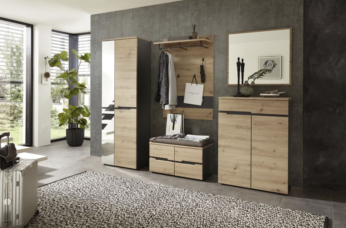 Innostyle Garderobenschrank Memphis in Artisan Eiche/graphit