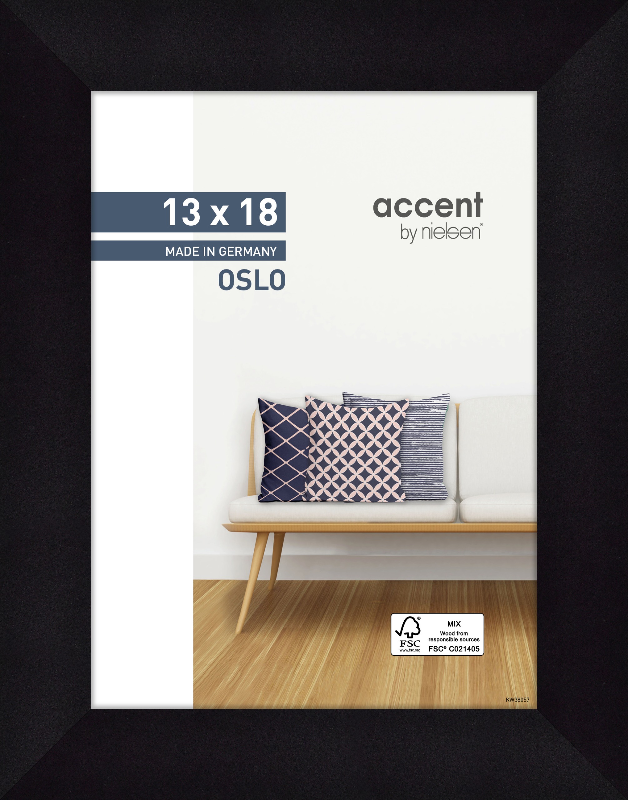 Accent by Nielsen Holz Bilderrahmen Oslo ca. 13x18cm in Farbe Black