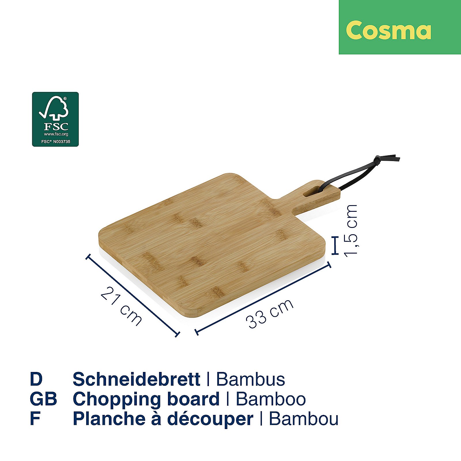 Kela Schneidebrett Cosma  in 33x21cm, Holz