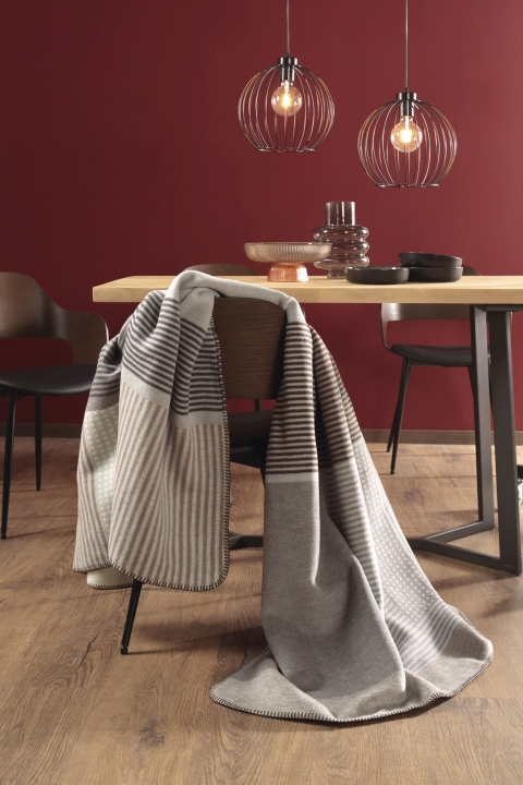 Biederlack Decke ca. 150x200cm in Farbe Maze Stone