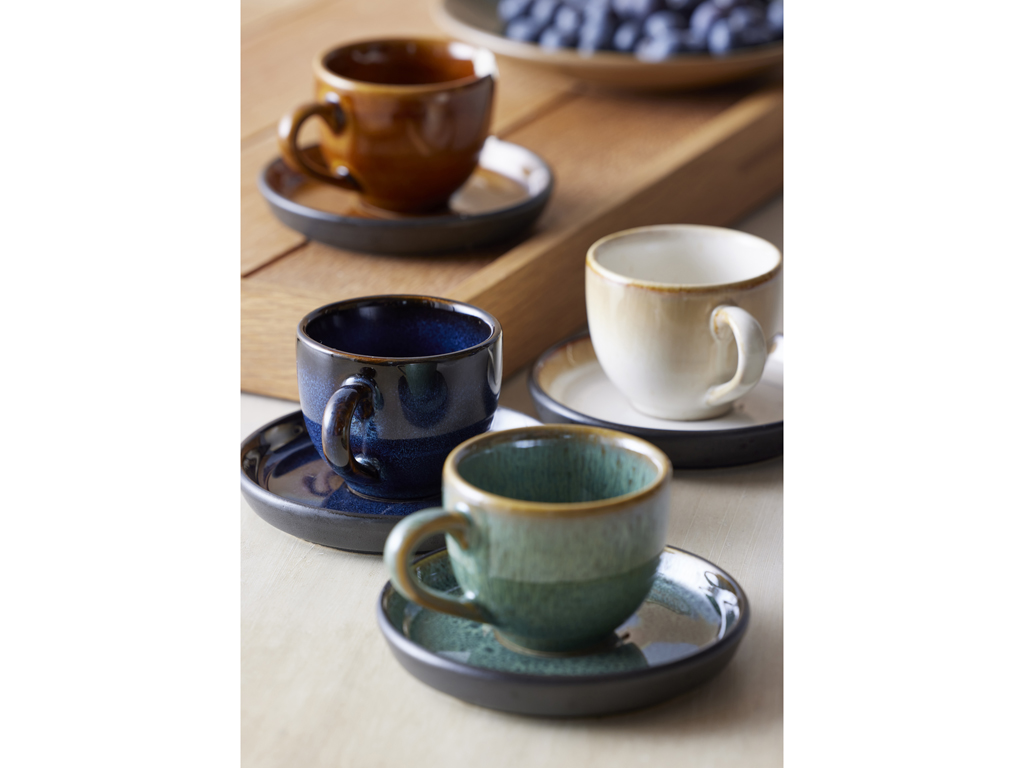 BITZ Espressotasse mit Untertasse 0,07 Liter in Farbe dunkelblau/schwarz