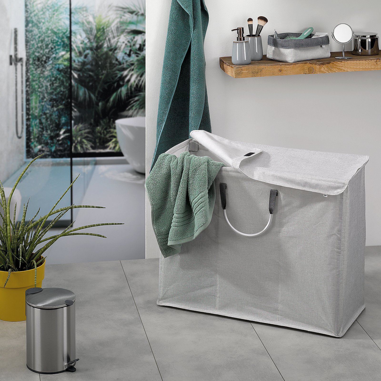 Kela Kosmetikeimer MATS in Silber Matt, Pflanze