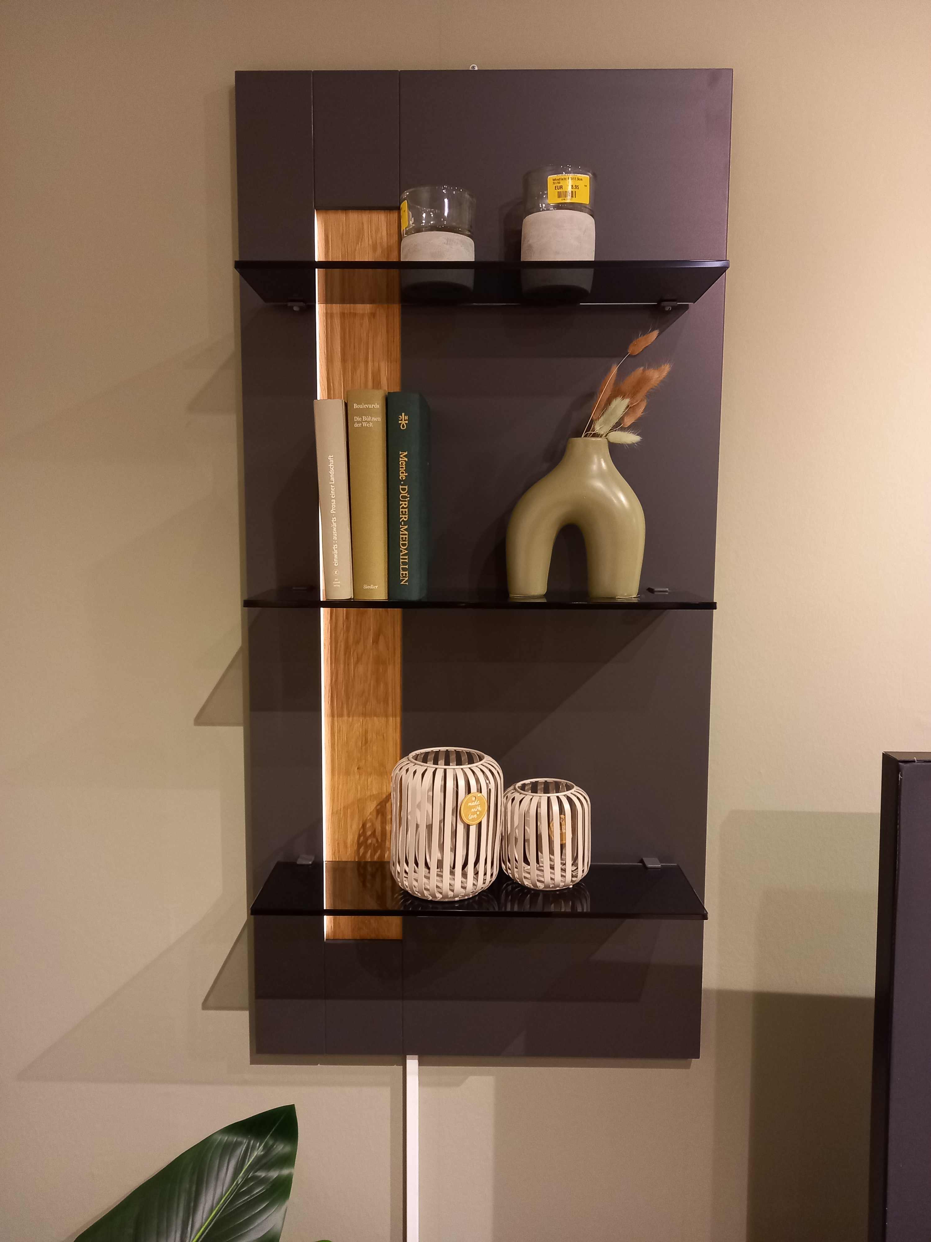 Loddenkemper Anbauwand LINEE LIVING ca.B339 H194 T52 cm in Lack schiefergrau matt