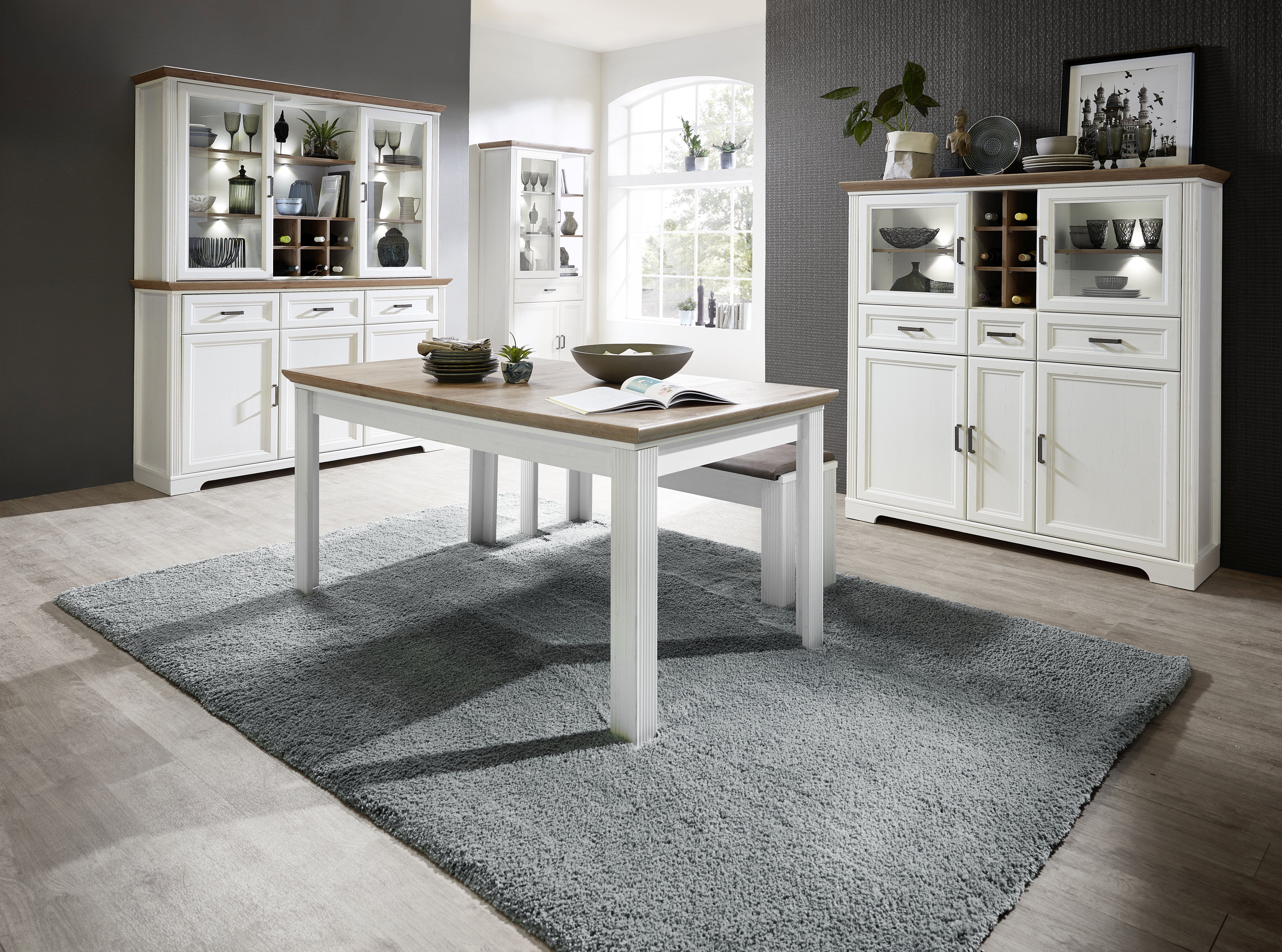 Innostyle Highboard Jasmin in Pinie hell/Artisan Eiche, 143 x 150 cm