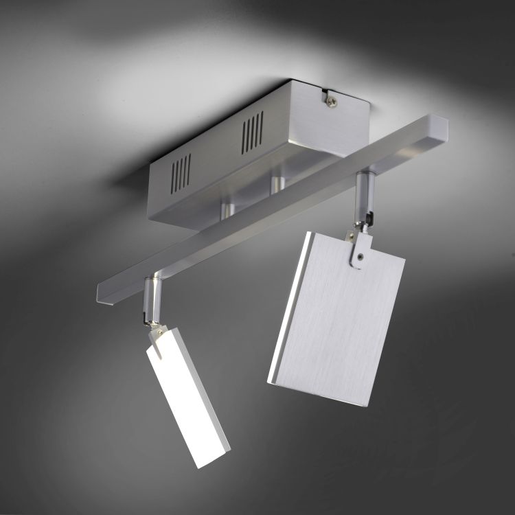 Paul Neuhaus LED-Deckenleuchte PURE MIRA 2-flammig in Farbe aluminium