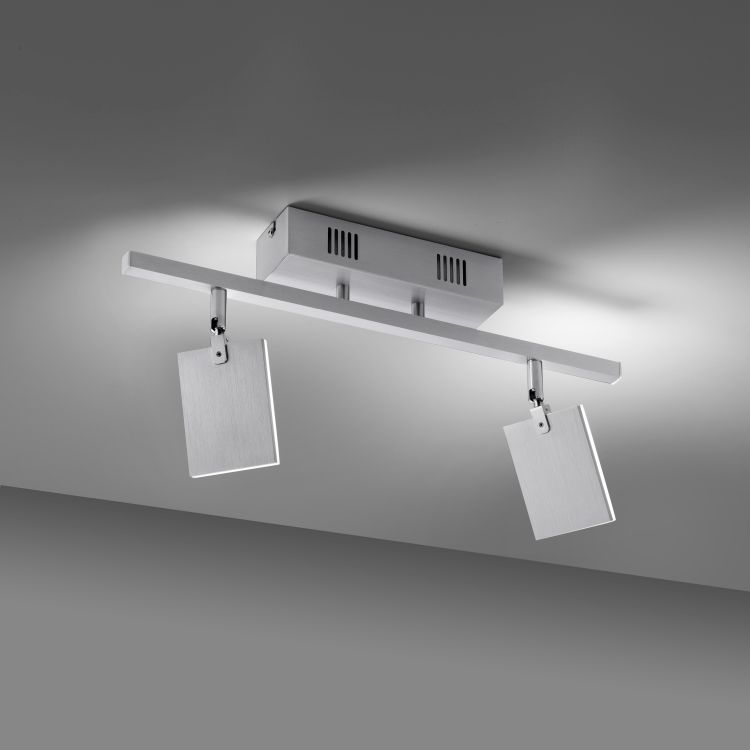 Paul Neuhaus LED-Deckenleuchte PURE MIRA 2-flammig in Farbe aluminium, Badezimmer, Drinnen, Zimmer, Duscharmatur, Beleuchtung