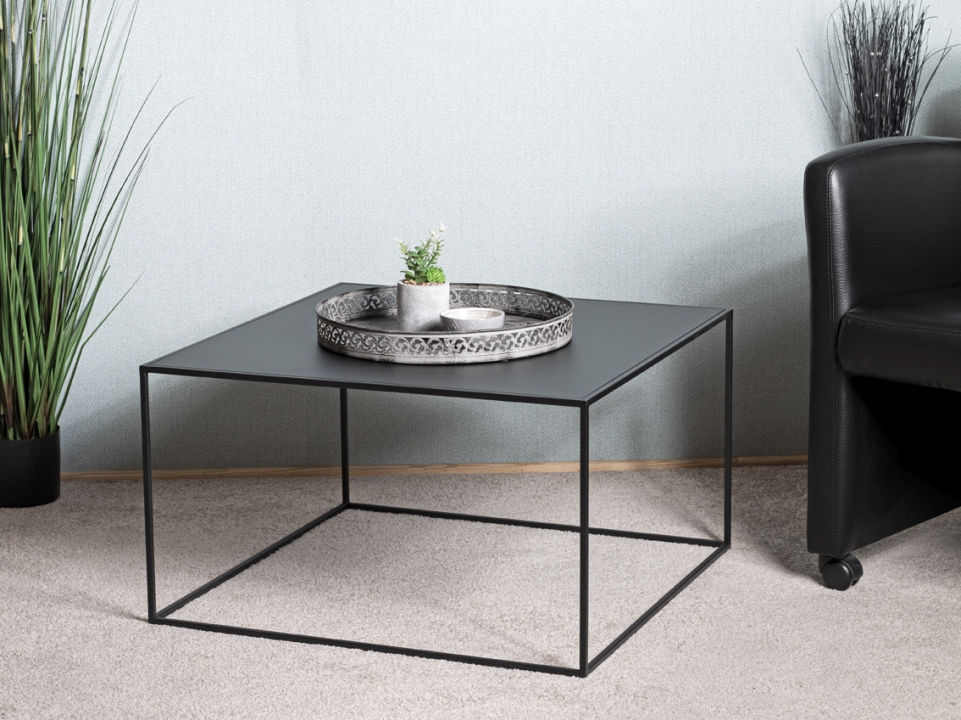 Haku Möbel Couchtisch MELBOURNE 3 aus Metall schwarz lackiert