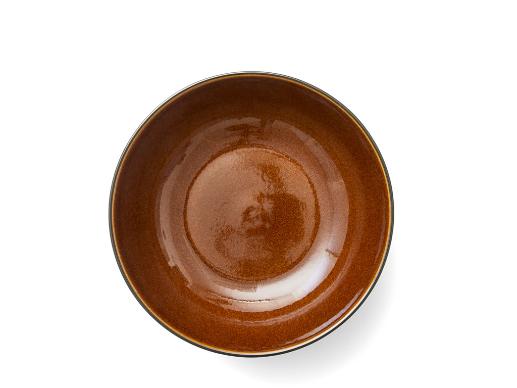 F&H Salatschüssel ca.24x6cm  BITZ ca. B25 H7 T24 cm in schwarz/Amber