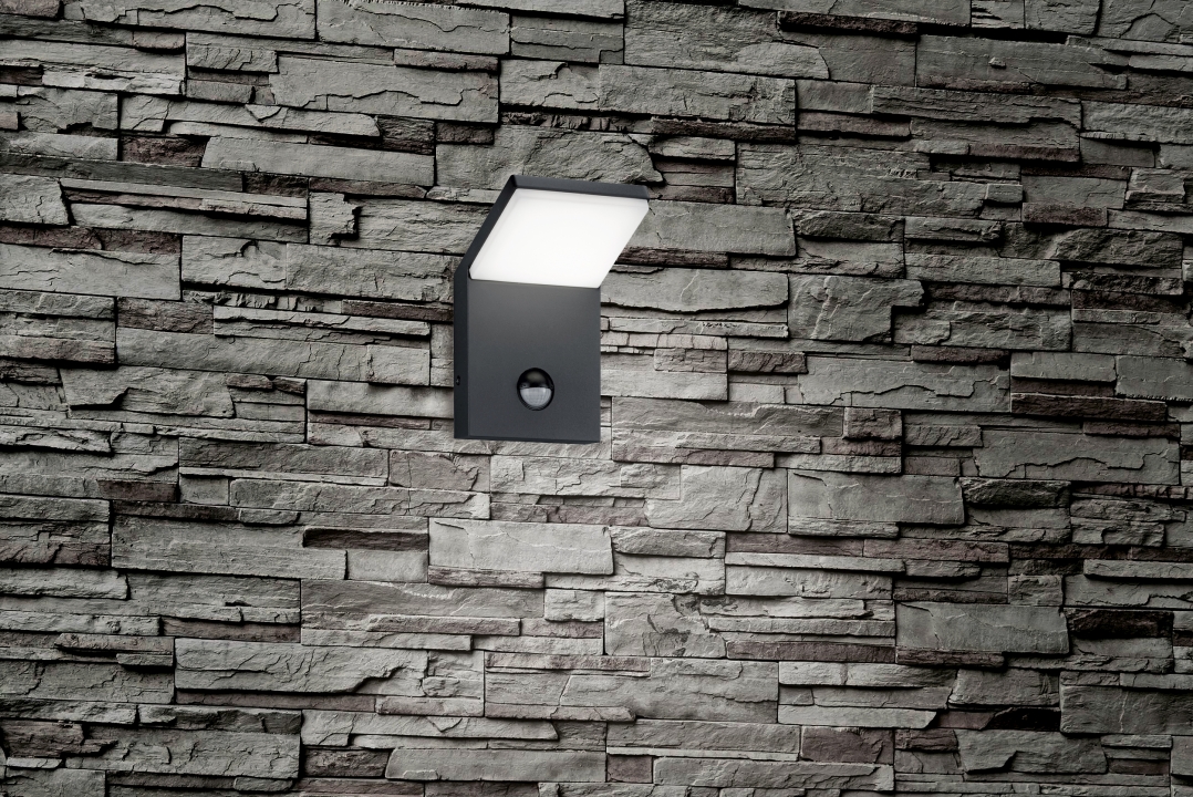 Trio LED-Wandleuchte PEARL in anthrazit, Glas Kunststoff weiß