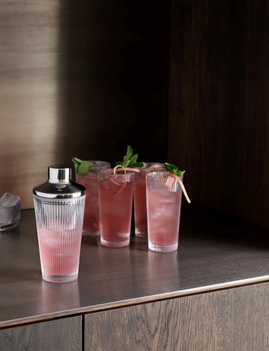Stelton Longdrink-Glas 1 Stück Pilastro 0,3 Liter in Farbe clear, Kräuter, Minze, Cocktail, Shaker, Mojito