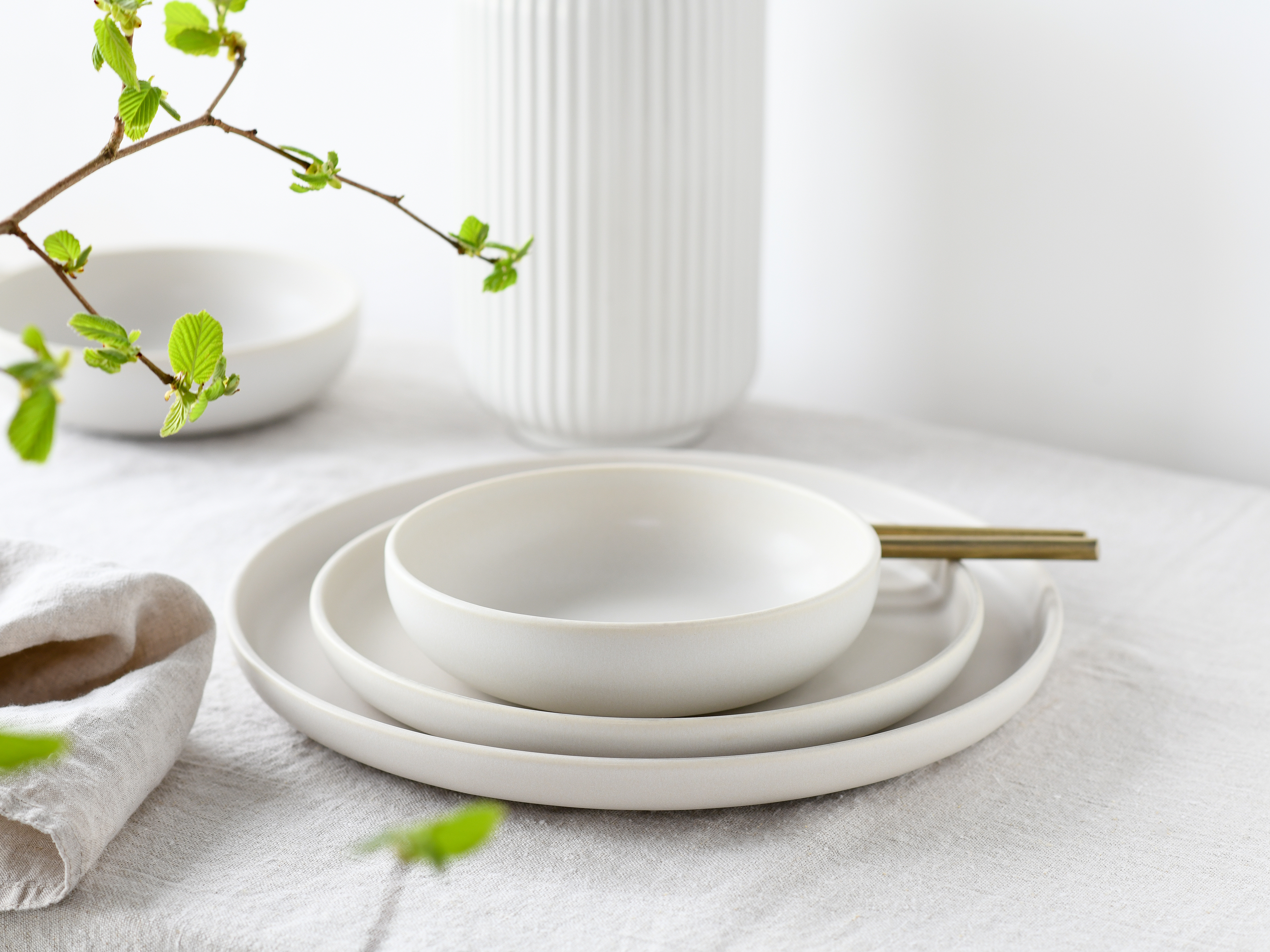 CreaTable Mehrzweckschale Uno in Farbe Offwhite seidenmatt