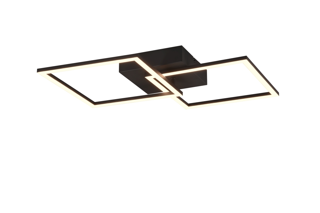 Reality Leuchten LED-Deckenleuchte TRAIL in schwarz matt, Kunststoff weiß