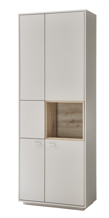Ideal Möbel Vitrine CORUNA B/H/T ca.77,6x208x37,2cm in Front/Korpus Kaschmir Melamin