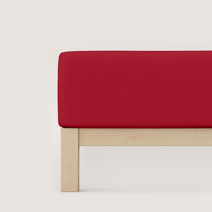 Schlafgut Pure Boxspring Spannbettlaken ca. 90x190-100x220cm in Farbe Red Deep