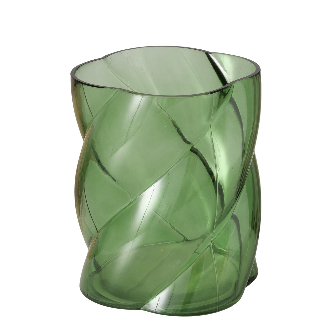 Boltze Vase Curvo in Farbe Glas lackiert grün