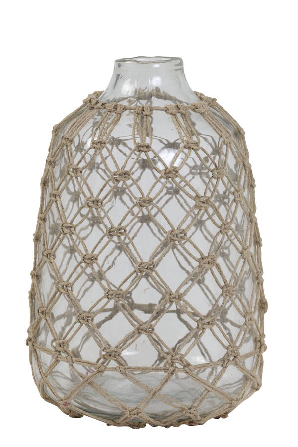 Light & Living Vase NARONA in Glas Klar, Jute