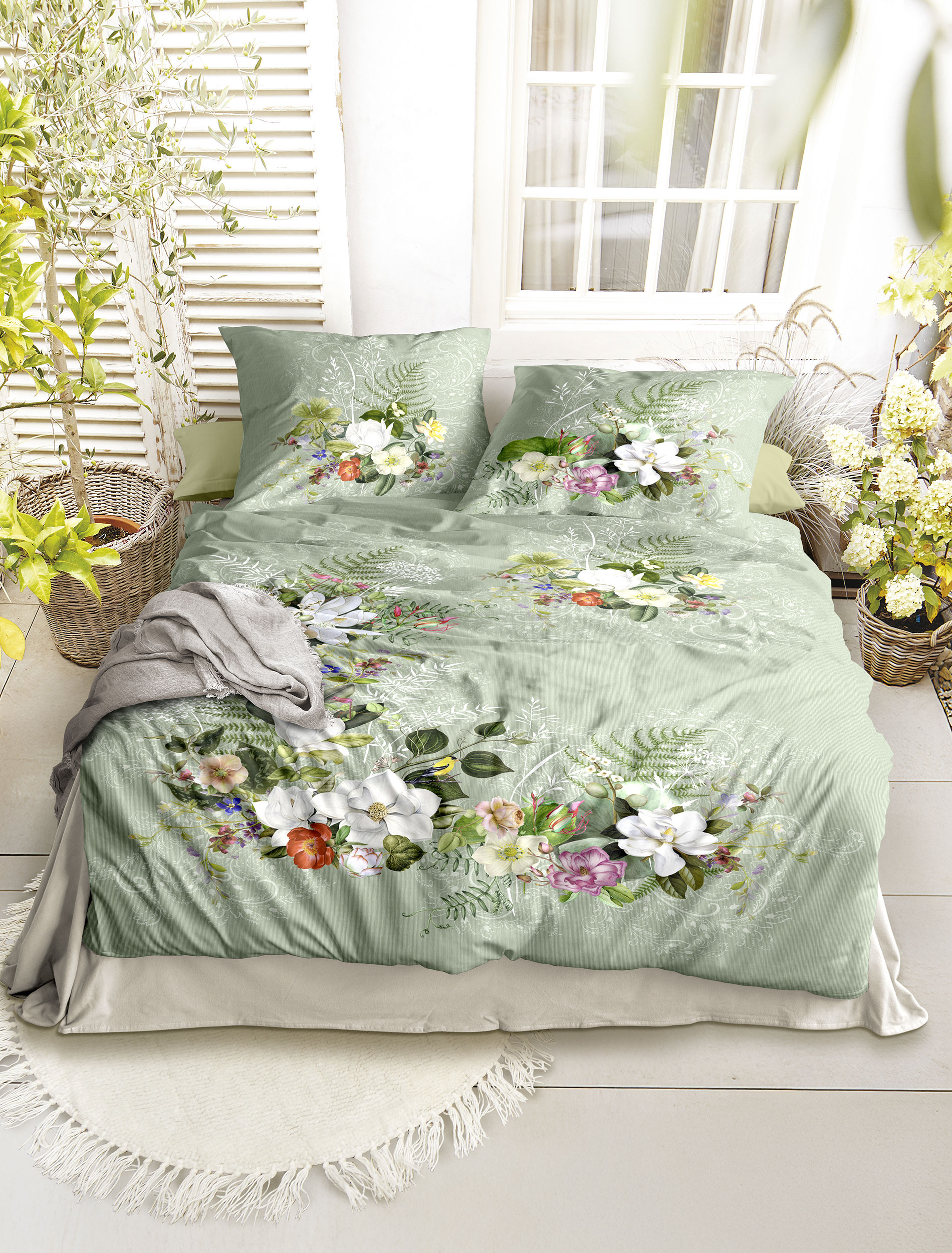 irisette Mako-Satin Bettwäsche WAVE in Farbe ca. 155x220cm, Moebel, Bett, Bettlaken
