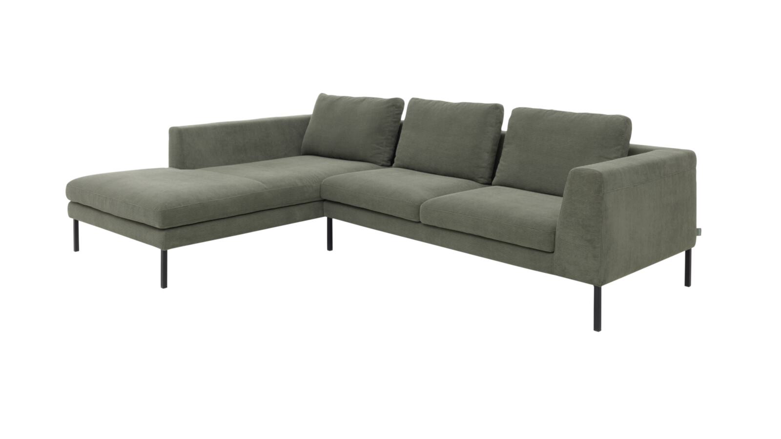 Roomio Eckkombination NO. 4101 ca. 201x301cm in Stoff Feincord olive