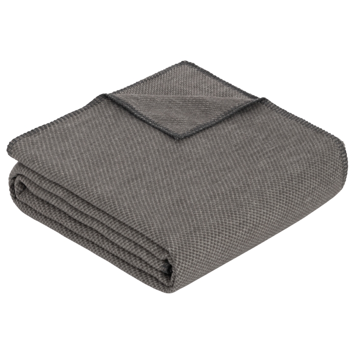 Ibena Uni-Struktur-Decke CHARLOTTE 140x200cm in Farbe grau