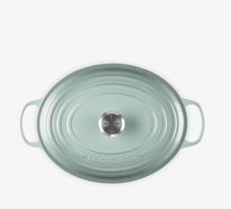 Le Creuset Bräter Sig 33cm Sea Salt Oval, Kochgeschirr, Topf, Holländischer Ofen, Festplatte
