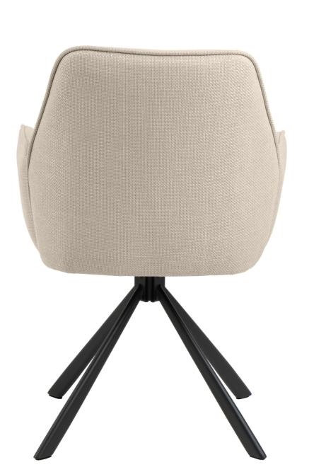 Actona Armlehnstuhl GLENDA in Stoff Basel beige/Gestell matt schwarz
