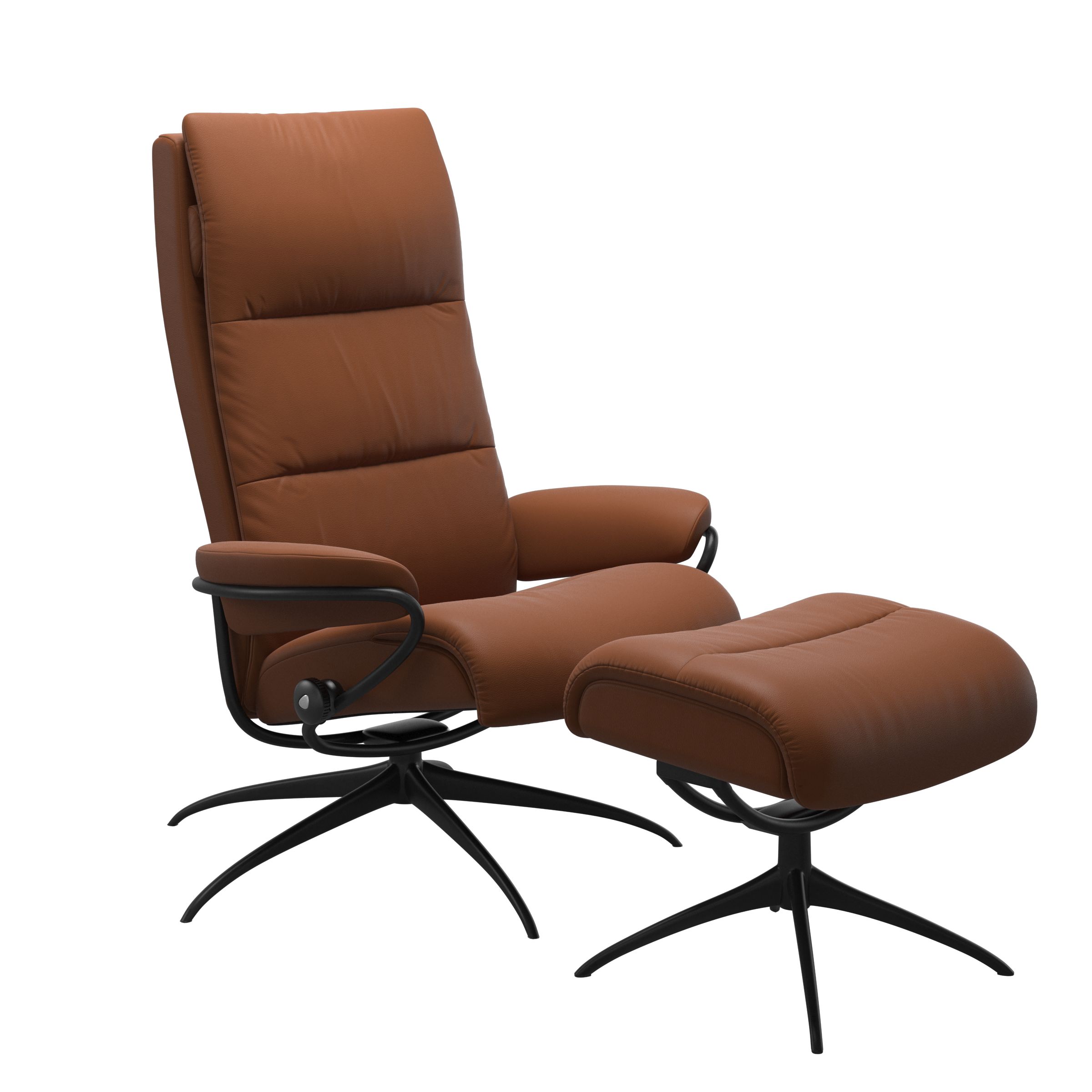 Stressless Sessel mit Hocker TOKYO STAR HB in Leder Paloma New Cognac