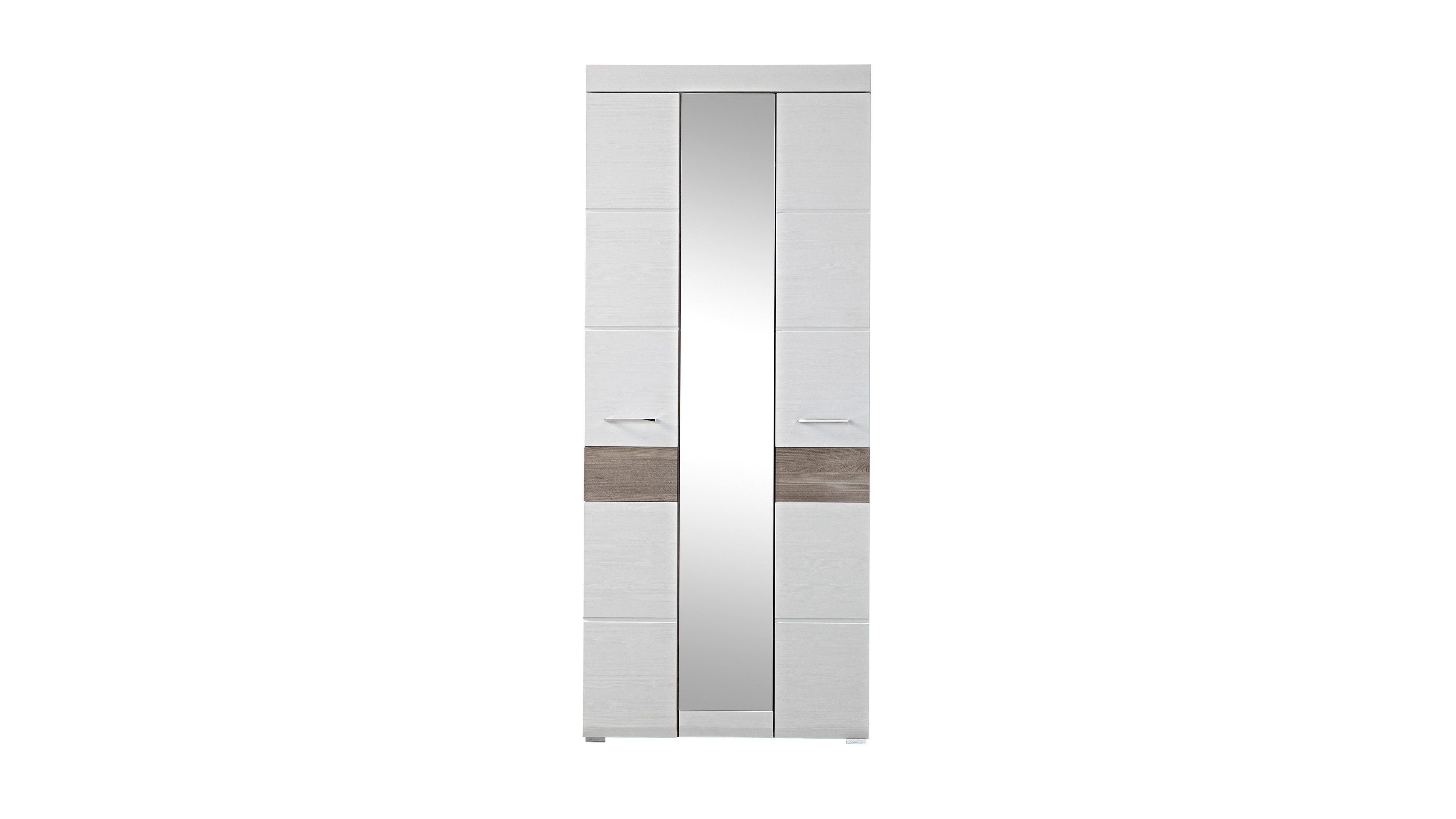 Innostyle Garderobenschrank FUNNY in Silbereiche/weiß MDF