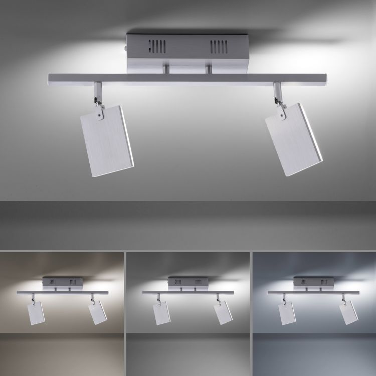 Paul Neuhaus LED-Deckenleuchte PURE MIRA 2-flammig in Farbe aluminium