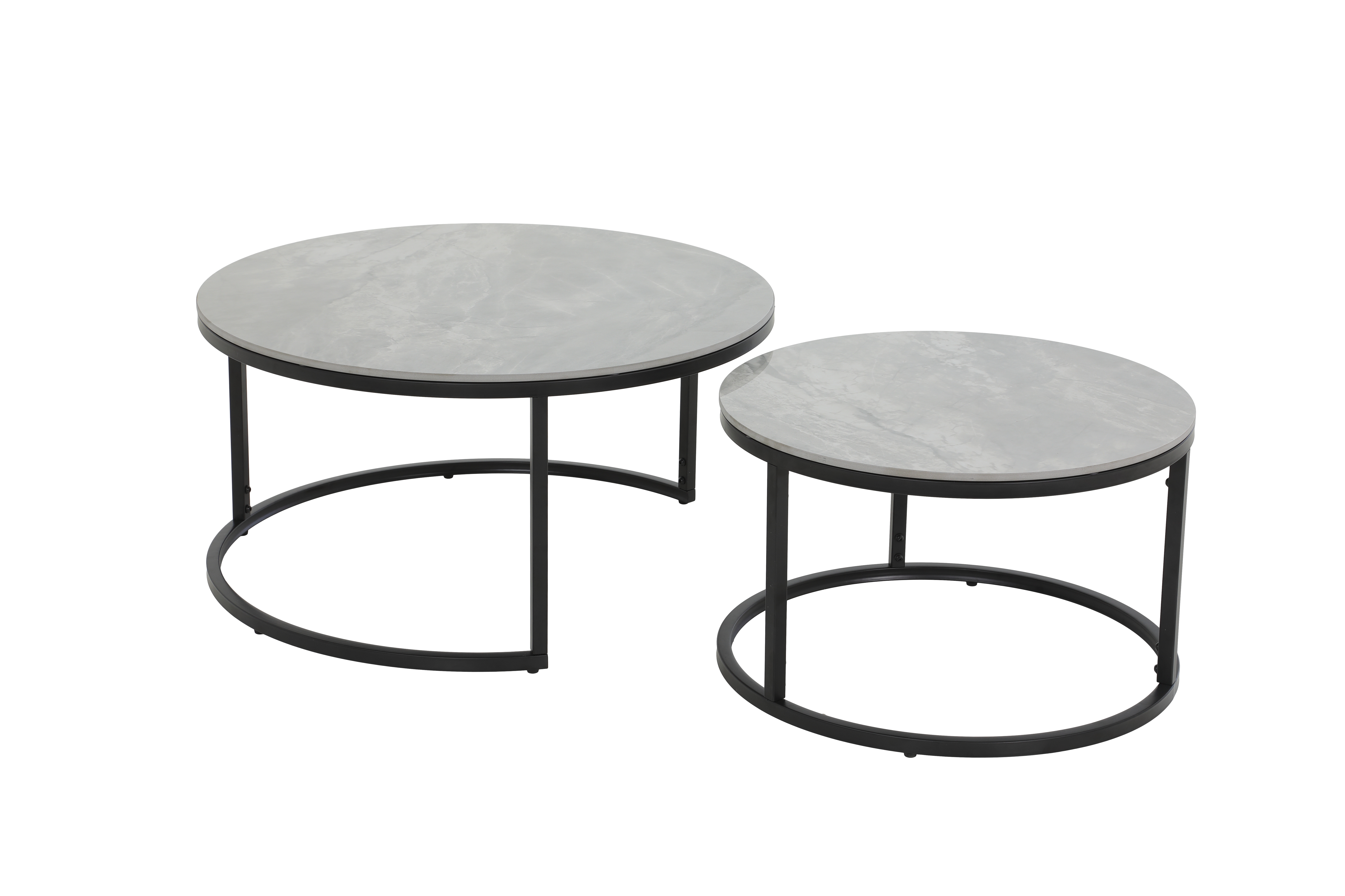 Couchtisch 2er-Set  in Marmoroptik grau/schwarz 12/03