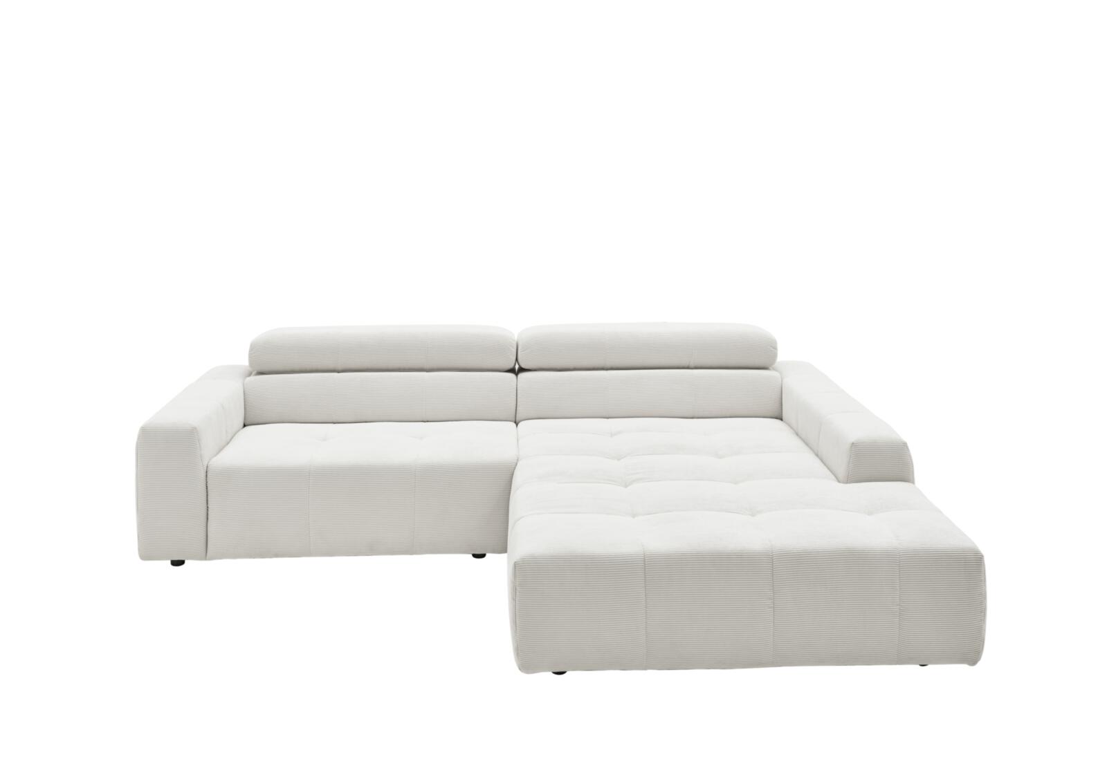 Candy Polsterecke DENVER ca. 258x217cm in Stoff Feincord weiß, Moebel, Couch