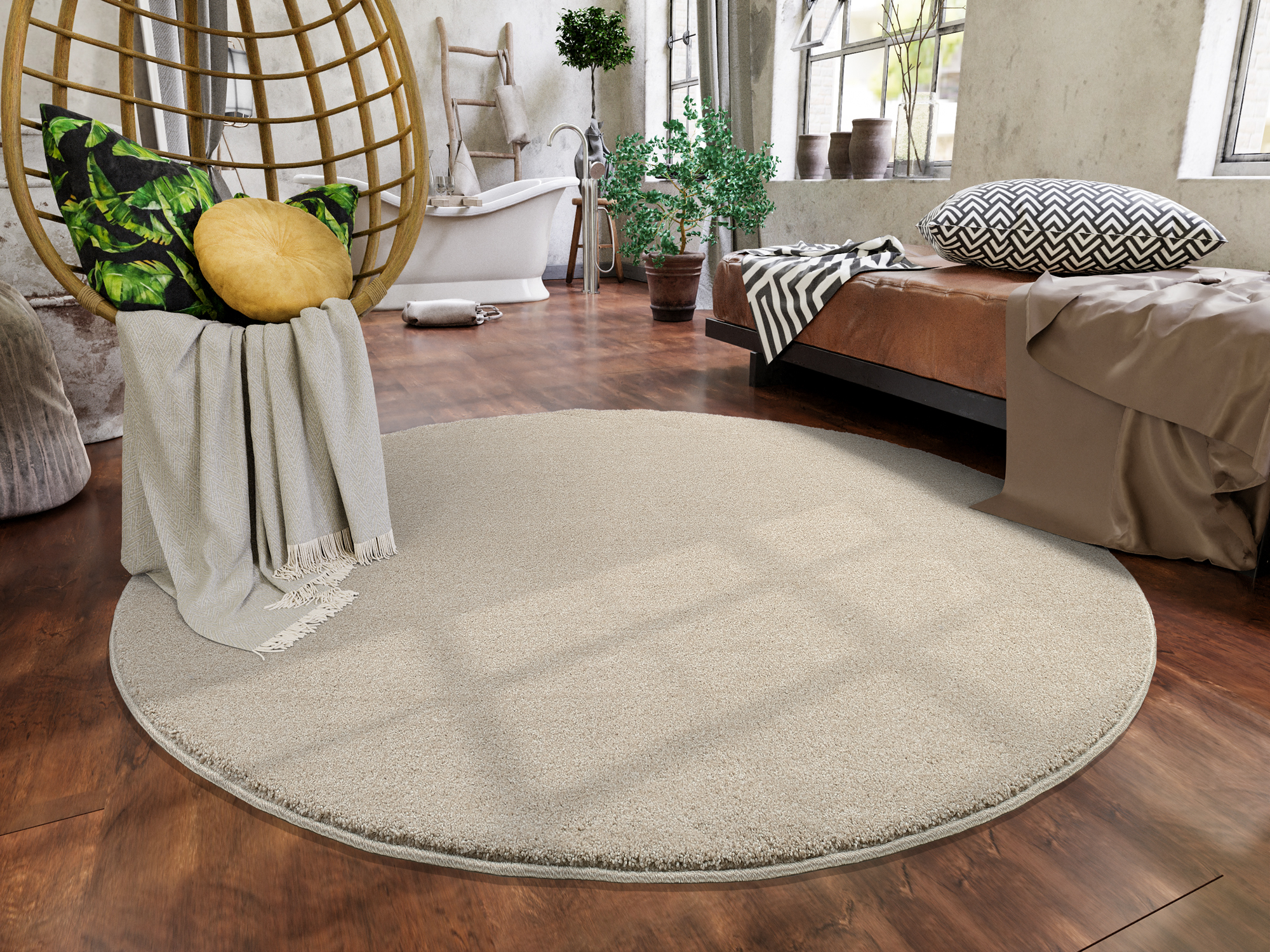 OCI Uni-Teppich ca. 160x160cm in Farbe beige