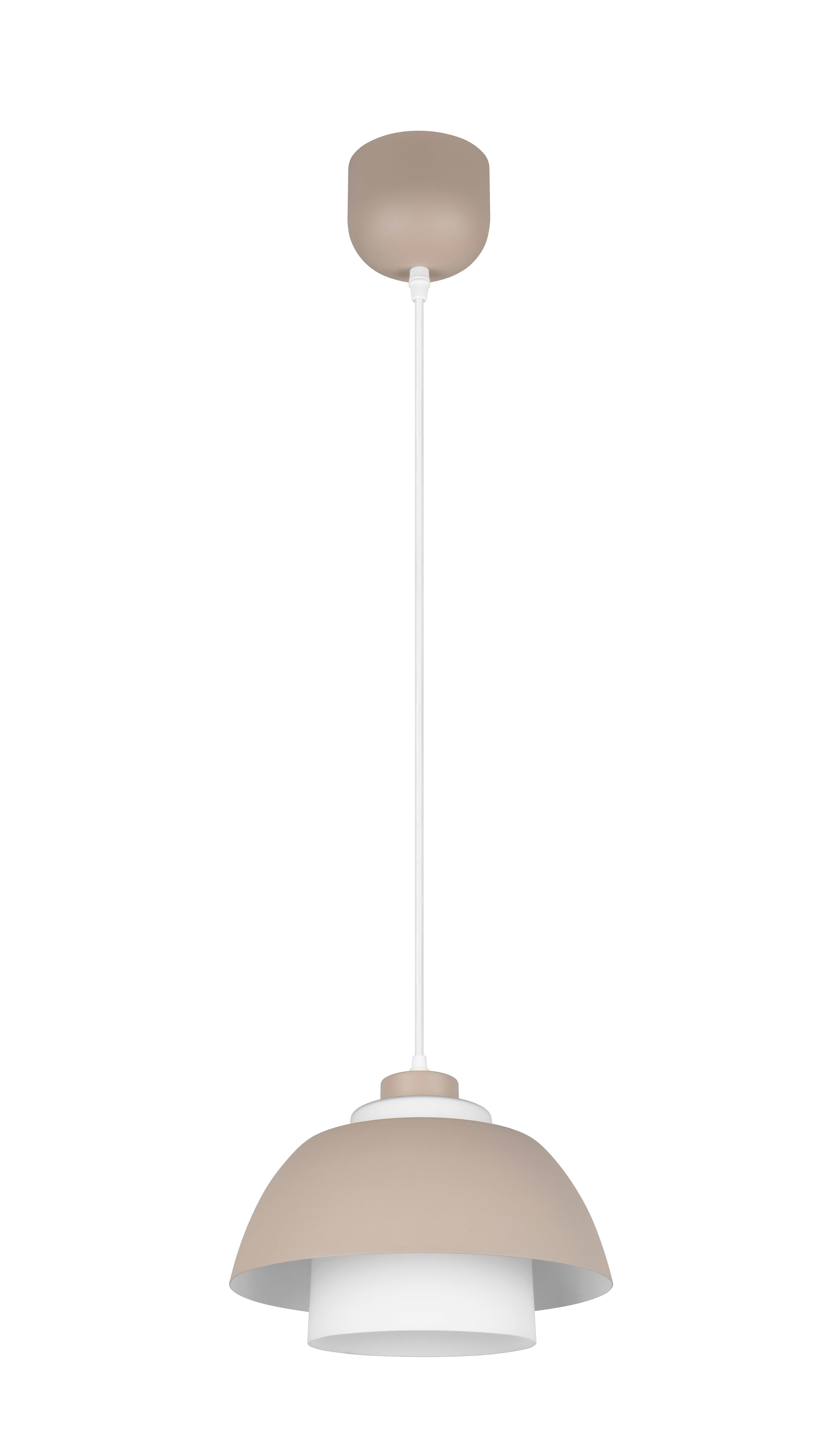Reality Leuchten LED-Pendelleuchte TILOS in warm beige, Glas weiß