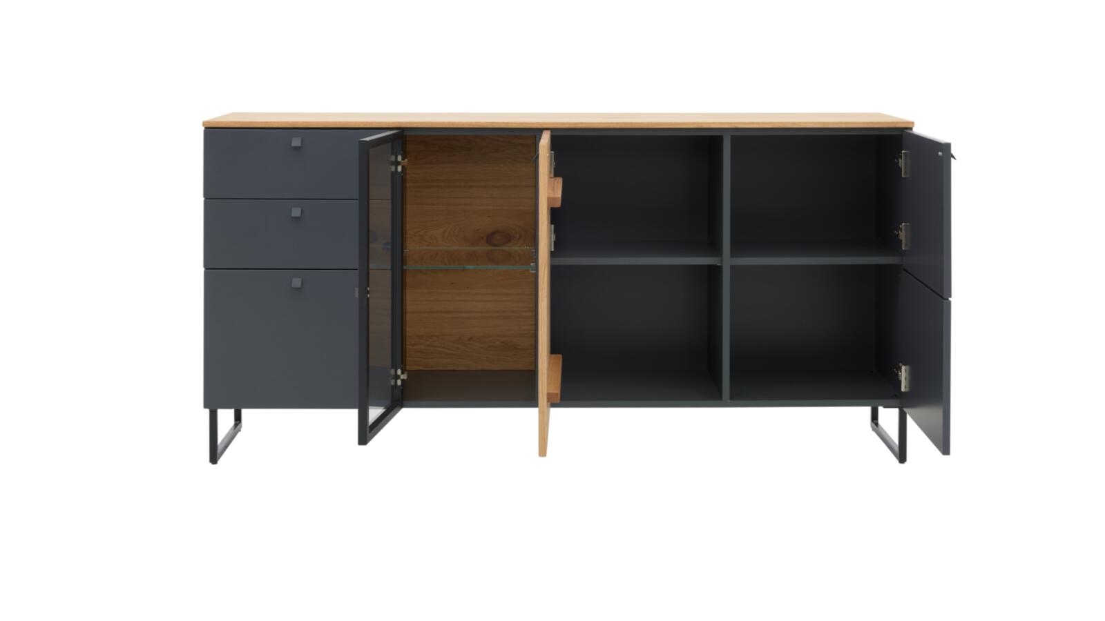 Interliving Sideboard INTERLIVING-5605 B/H/T ca.183x87x42cm in Lack quarzgrau