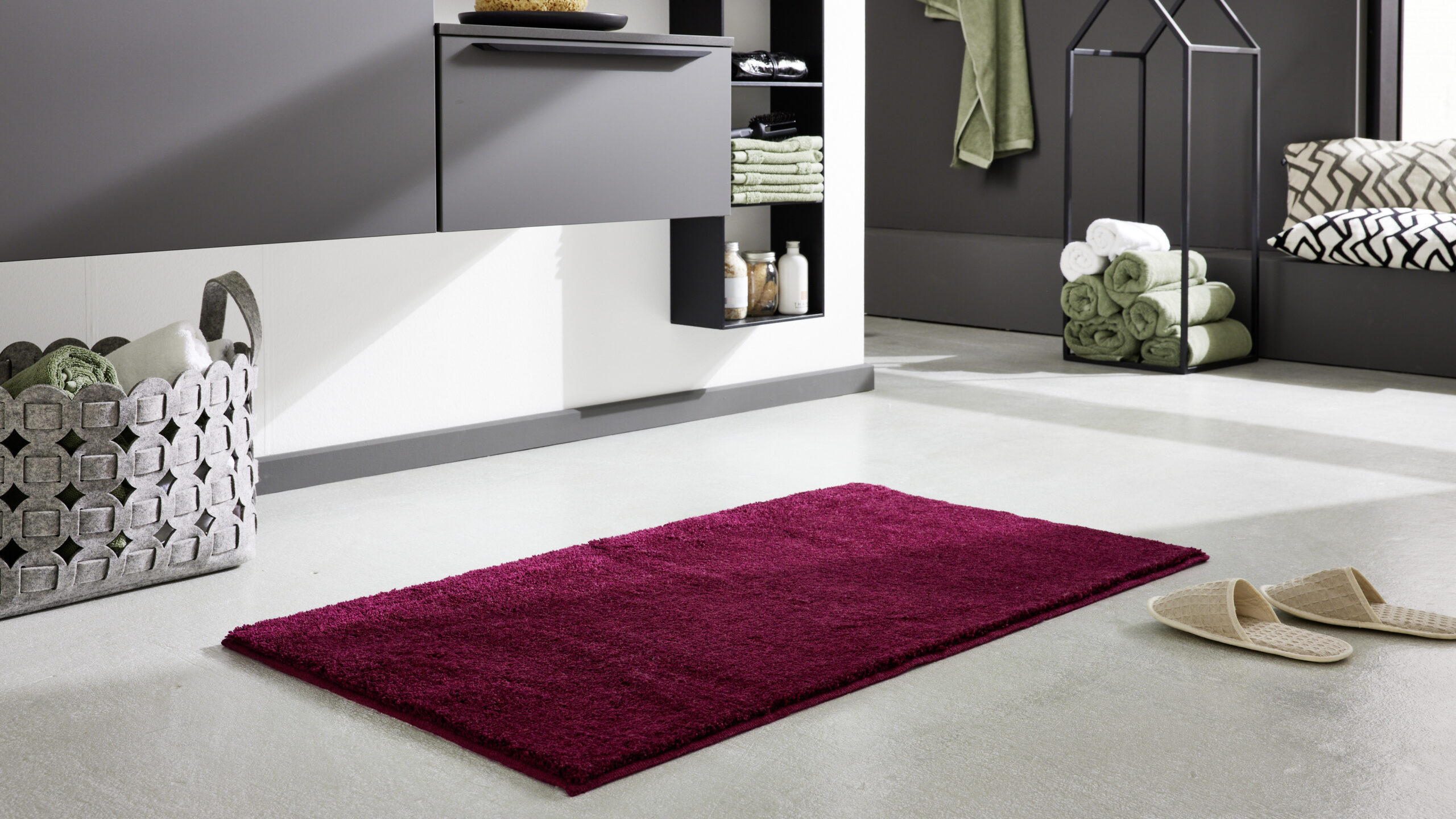 Interliving Badteppich IL-9112 ca. 60x90cm in Farbe beere