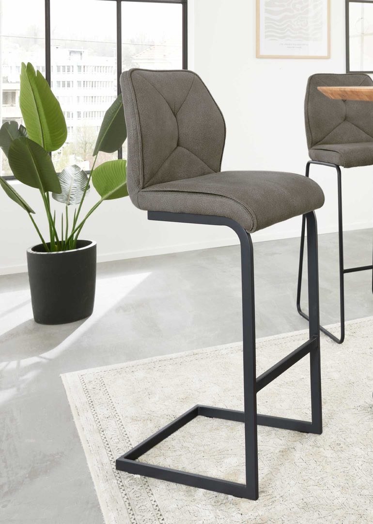 Interliving Barstuhl 5104  ca. 40x110x53cm in dunkelgrau Onyx