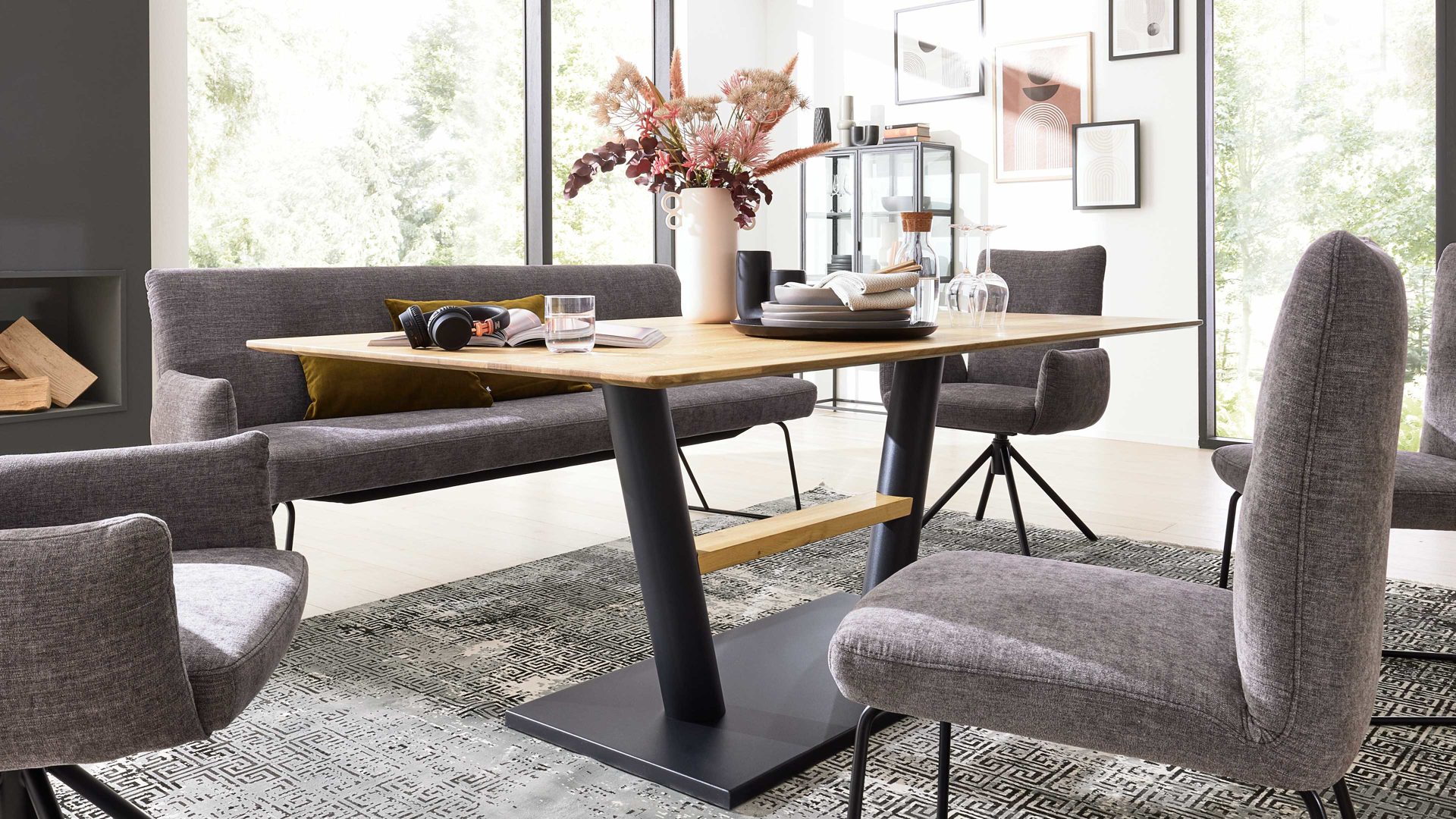 Interliving Esstisch IL 5105 ca. 200x100cm in Charakter-Eiche massiv geölt, Moebel, Tabelle, Esszimmer, Esstisch, Tischplatte