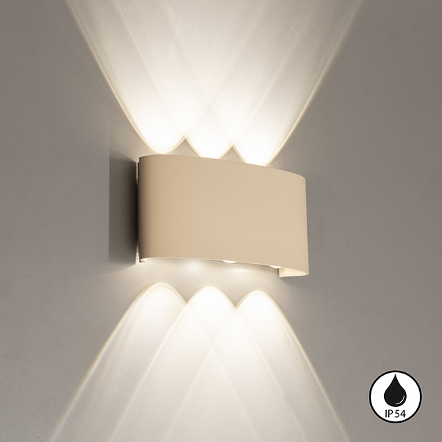 Fischer & Honsel LED-Wandleuchte BERLIN 6-flammig in Farbe Metall sandfarbig/Acryl satiniert, Beleuchtung, Deckenleuchte, Leuchte