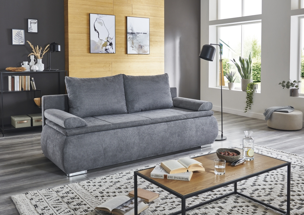 Sun Garden Schlafsofa LENON ca. 146x202cm in Stoff grau Sun Garden Schlafsofa LENON ca. 146x202cm in Stoff grau
