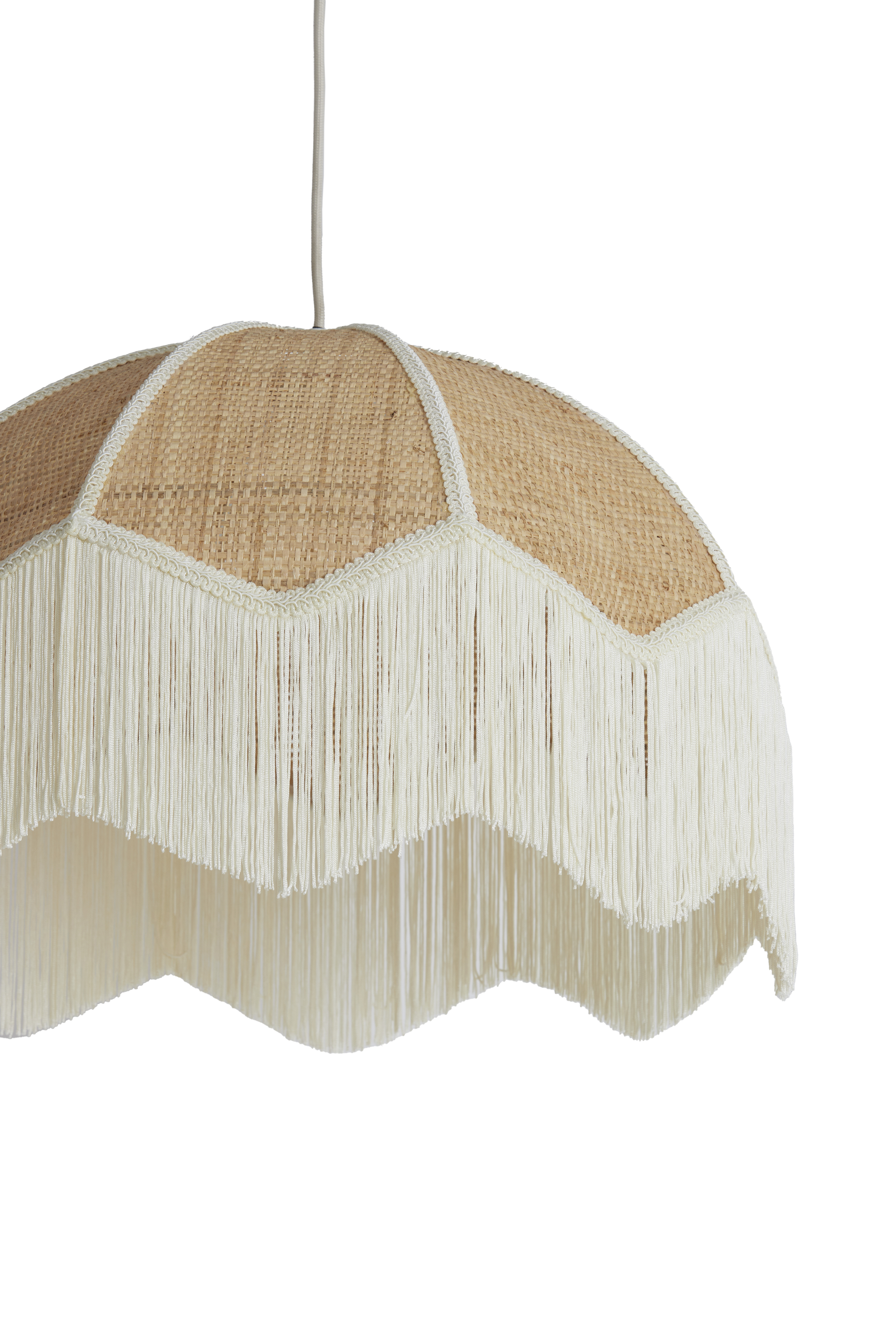 Hängeleuchte  Durchm. ca. 50x38cm in Raffia natural+cream