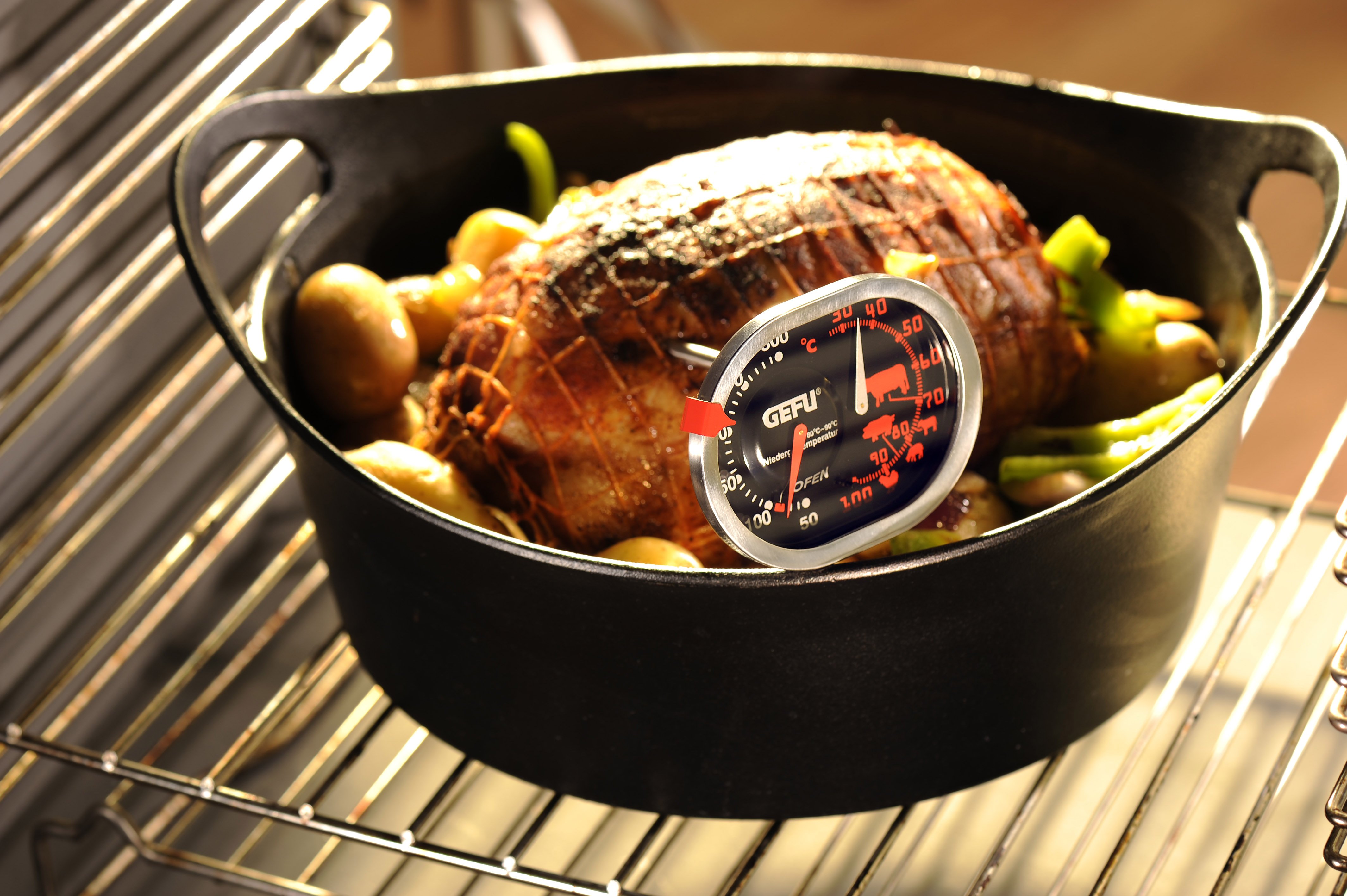 GEFU Braten- und Ofenthermometer Messimo schwarz/silber