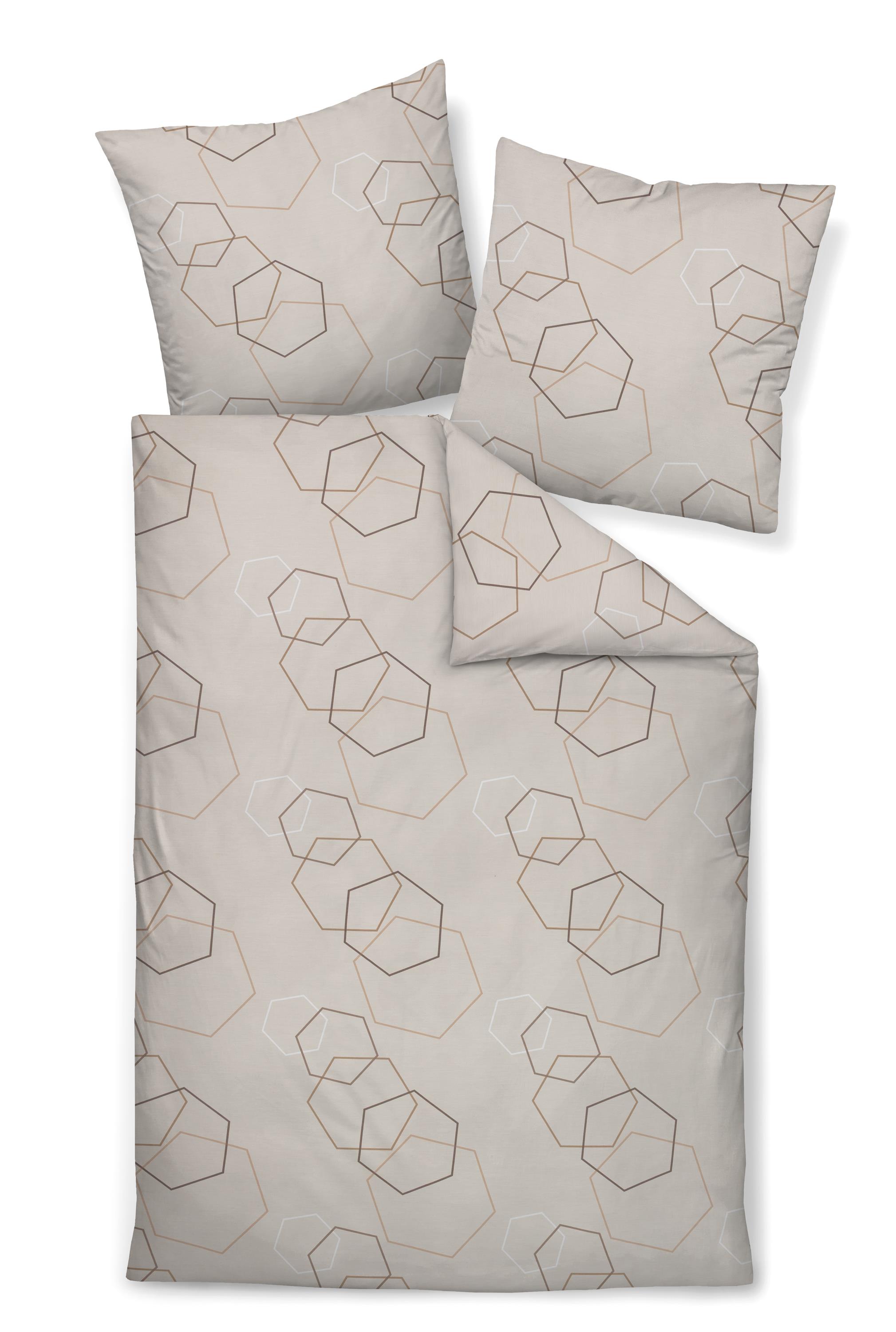Janine Design Bettwäsche-Set 155x220cm J.D. in Farbe Naturell, Kissen, Dekoration für Zuhause, Kopfkissen