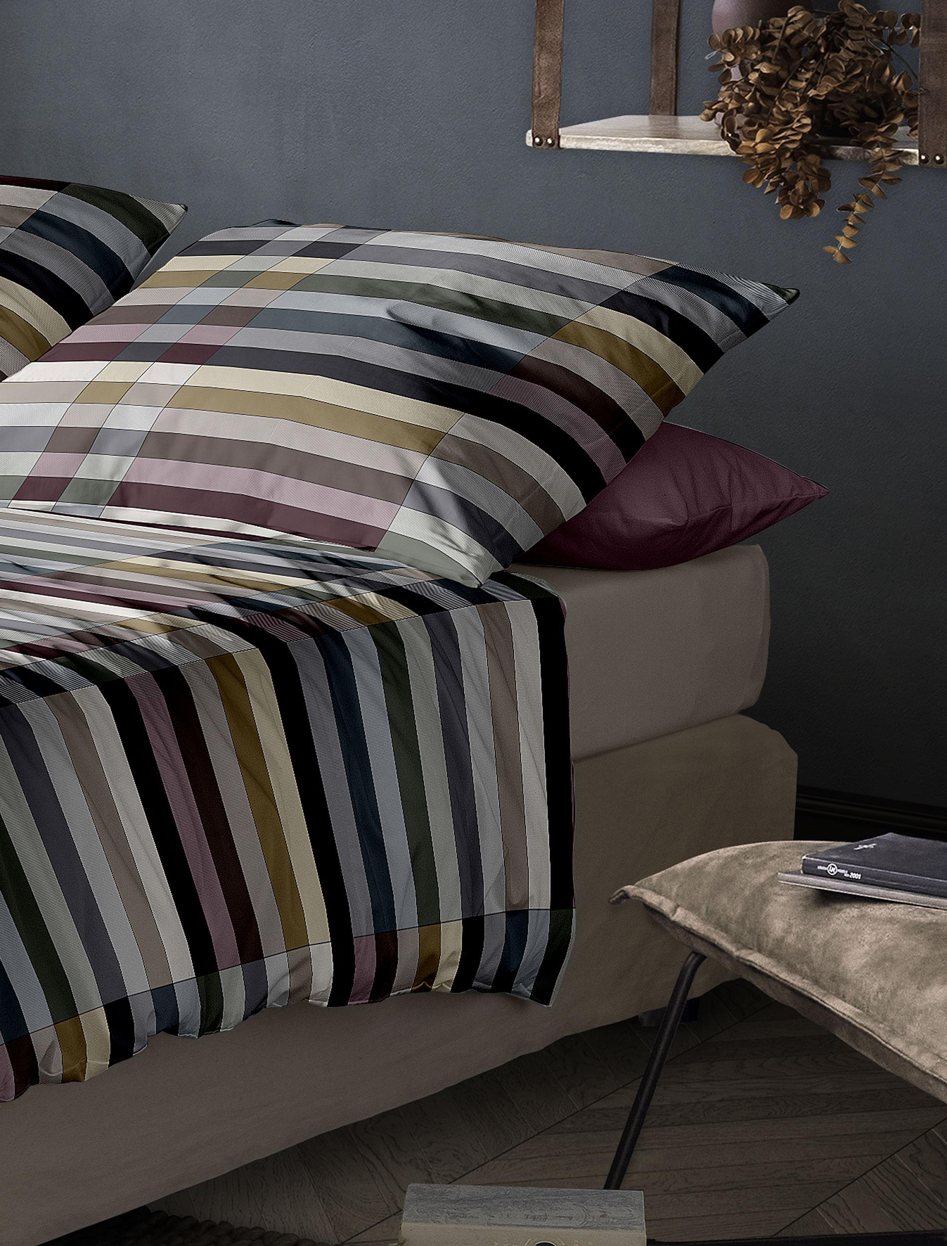 Irisette Mako-Satin Bettwäsche WAVE ca. 135x200cm in Farbe multi, Kissen, Dekoration für Zuhause, Mobiliar, Bett
