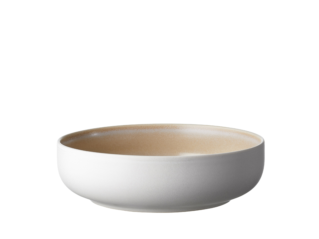 F&H Pastateller STUDIO ROUND NORTH in Farbe Matte white/Matte sand