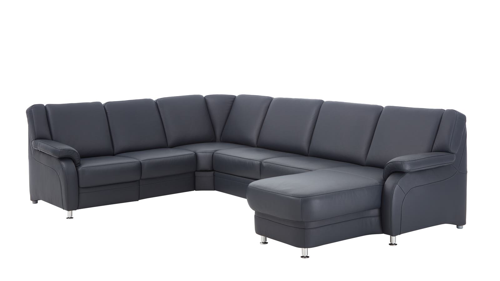 Polstergruppe MM-PN1004 in Leder BelVita nightblue, Couch, Mobiliar
