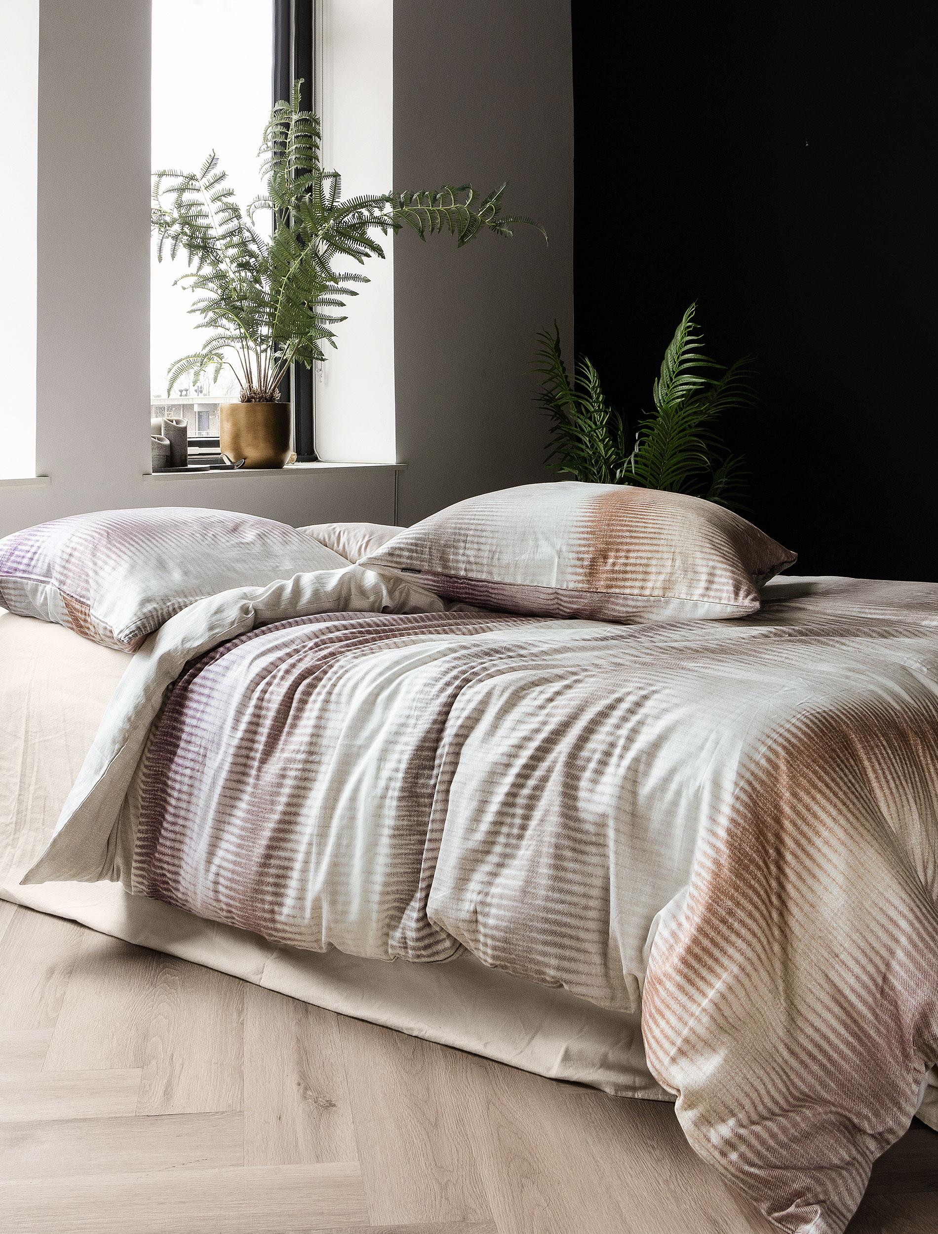 Irisette Mako-Satin Bettwäsche WAVE ca. 135x200cm in Farbe beere