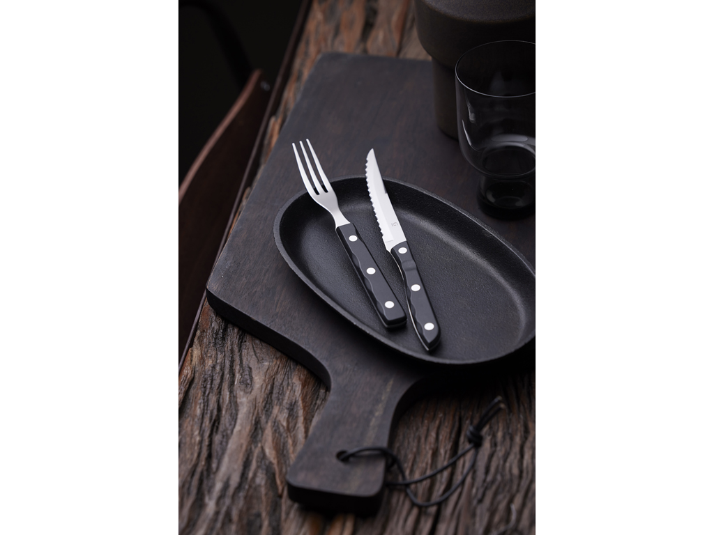 F&H Steak-Besteck GENSE OLD FARMER in Farbe Schwarz