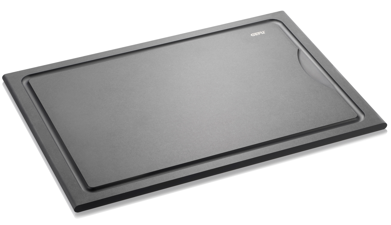 GEFU Schneidebrett SLIZE ca. B37 H0,9 T25 cm in schwarz, mittel mit Saftrille