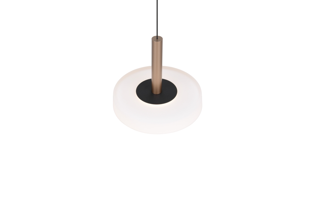 Trio LED-Pendelleuchte CELESTE 1-flammig in Farbe Coffee, Glas weiß