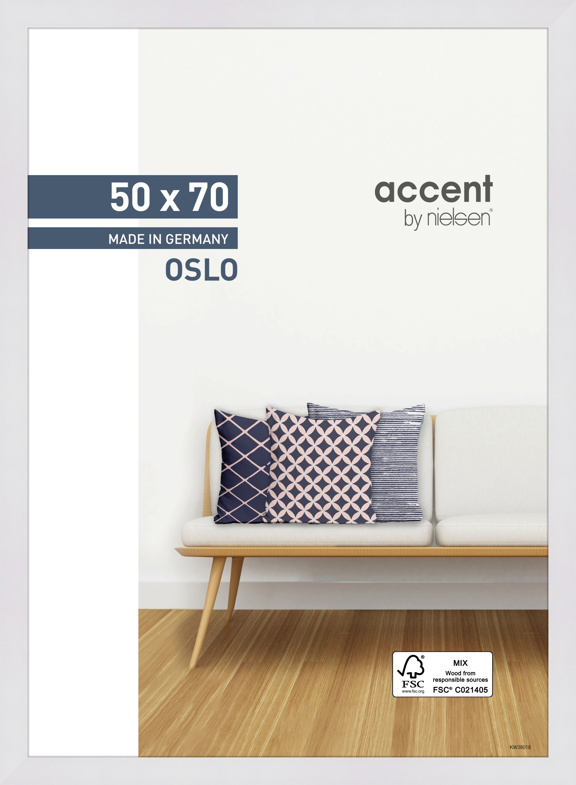 Accent by Nielsen Holz Bilderrahmen Oslo ca. 50x70cm in Farbe White
