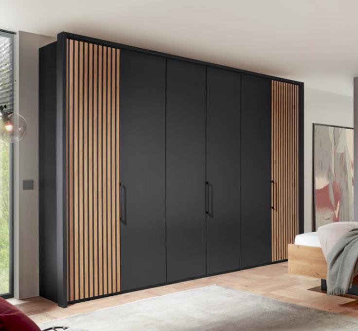 Wiemann Drehtürenschrank MANHATTEN ca. B306 H220 T65 cm in **Graphit Dekor A29